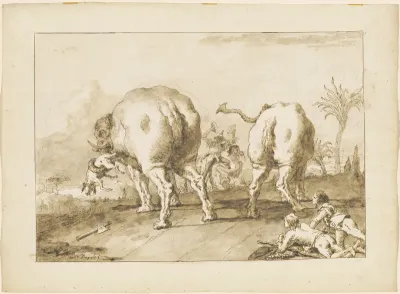 Two Rampaging Elephants