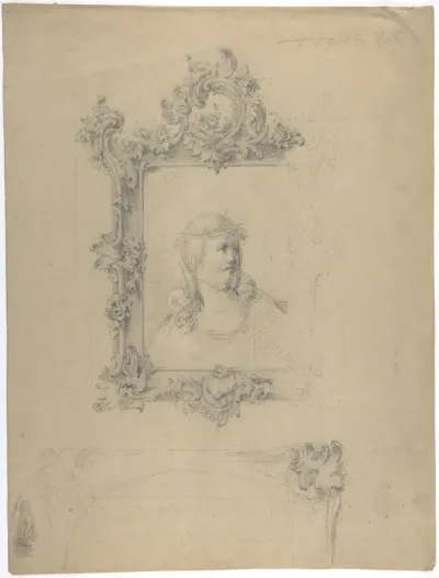 Two Rococo Frames, with Christ as Man of Sorrows in Upper Design