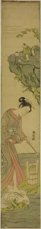 Two Sages Gazing at a Beauty Treading Cloth (parody of Kume Sennin)