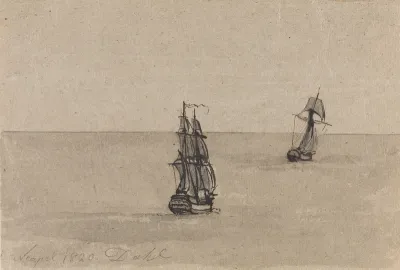 Two Sailing Ships in the Bay of Naples