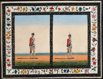 Two sepoys (soldiers) in the dress introduced by the English