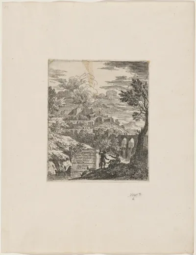 Two Shepherds beside a Pedestal