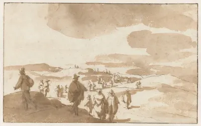 Two Sketches of Figures on the Dunes near Scheveningen