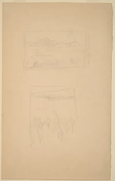 Two Sketches of Landscape Pictures hung at the Society of British Artists
