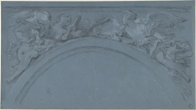Two spandrels with winged figures