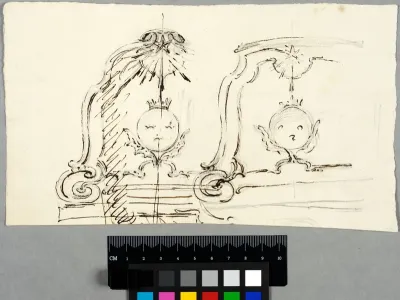 Two Studies for an Overdoor with the North Star and the Lesser Swedish Coat of Arms. Probably for the Royal palace in Stockholm