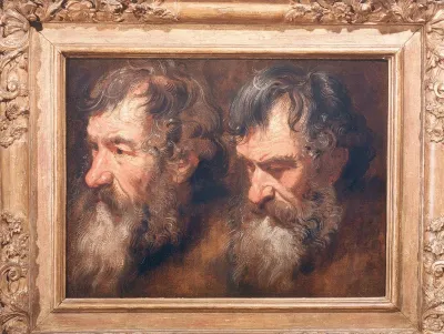Two studies of a mans head