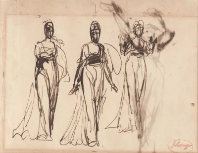 Two Studies of a Standing Woman