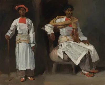 Two Studies of an Indian from Calcutta, Seated and Standing