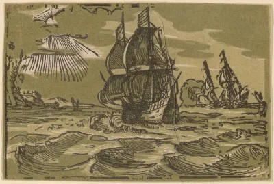 Two Three-Master Ships off a Coastline