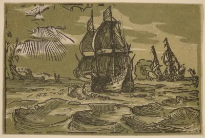Two Three-Master Ships off a Coastline