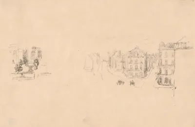 Two Trial Sketches: A. Grande Rue, Dieppe; B. An Interior