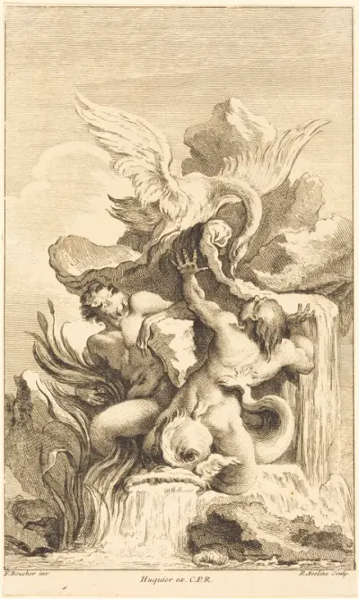 Two Tritons and a Swan