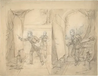 Two Views of an Artist's Studio, possibly that of Eden Upton Eddis