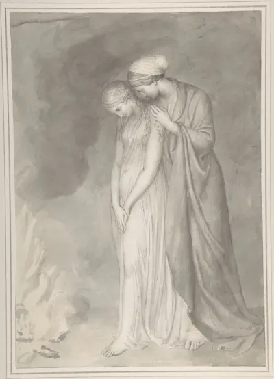 Two women grieving
