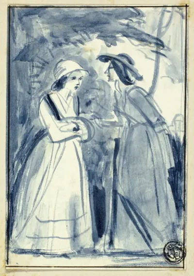 Two Women in Late 18th Century Dress
