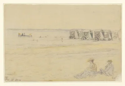 Two women on a beach