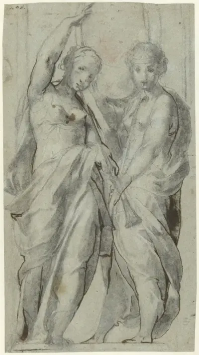 Two Women with Trumpets