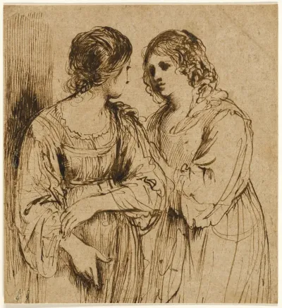 Two Young Women in Conversation