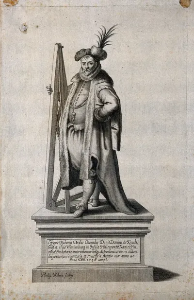 Tycho Brahe. Line engraving by P. Kilian