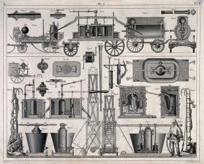 Types of fire-engines and different parts thereof with figure numbers