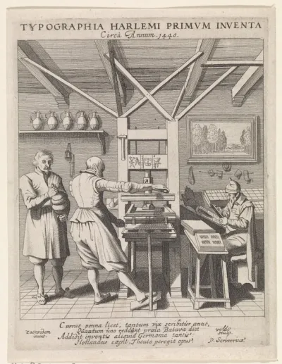 Typographia Harlemi primum inventa cira annum 1440