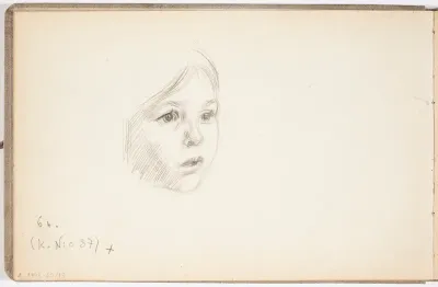 Tytön kasvot. Todennäköisesti n. 1908-09.