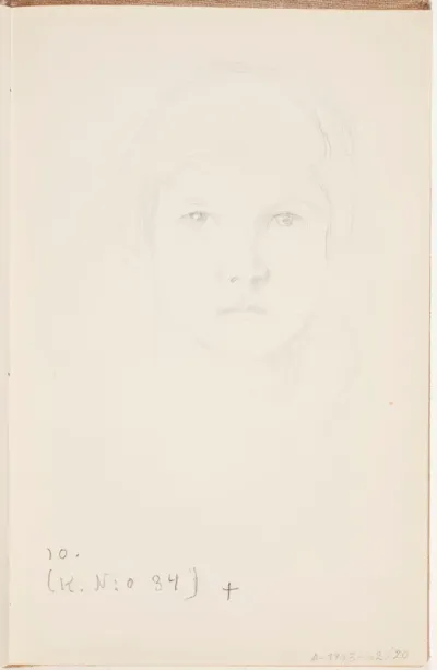 Tytön pää ( Ulla s. 1921, aviol. Vuorimies, Heikki Järnefeltin, taiteilijan pojan tytär). Todennäköisesti 1925-28.