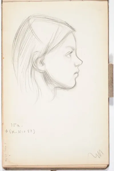 Tytön profiili. Todennäköisesti n. 1908-09.