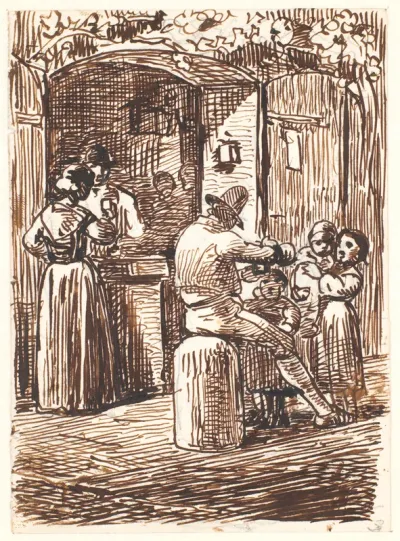 Udenfor et vinudsalg i Italien