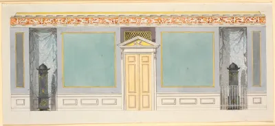 Udkast til dekoration af den indre langvæg i appartementssalen. c. 1794