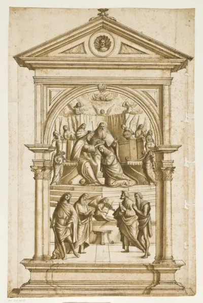Udkast til en altertavle med Marias himmelkroning