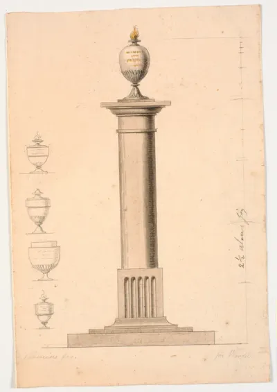 Udkast til et monument. Urne på en søjle
