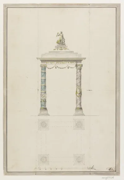 Udkast til æresport. I anledning af Marie Sophie Frederikkes indtog 1790?