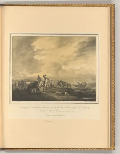 Uferlandschaft mit Reitern