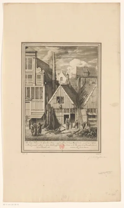 Uitgebrande huizen in de Goudsbloemstraat te Amsterdam, 1682