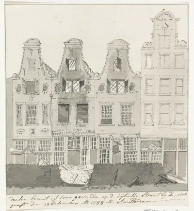 Uitgebrande panden aan de Utrechtsestraat, 1788