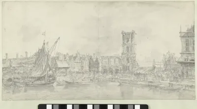 Uitgebrande ruïne van het oude Amsterdamse stadhuis, 1652