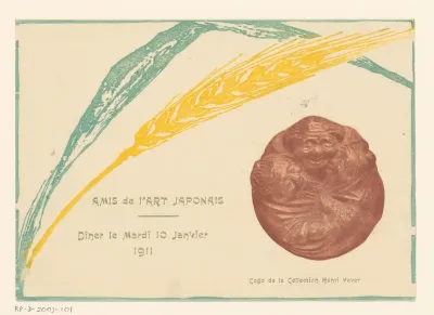 Uitnodiging voor een diner van Les Amis de l'Art Japonais, 10 januari 1911