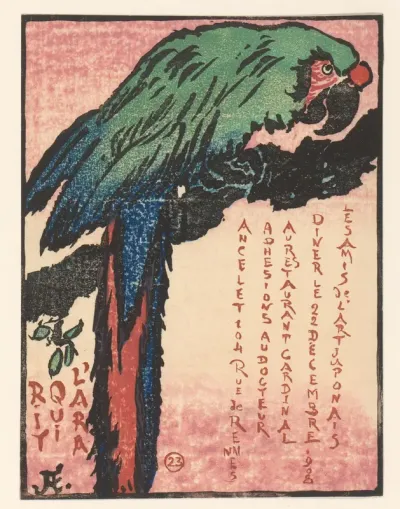 Uitnodiging voor een diner van Les Amis de l'Art Japonais, 22 december 1908