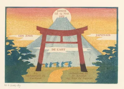 Uitnodiging voor een diner van Les Amis de l'Art Japonais, 24 mei 1909