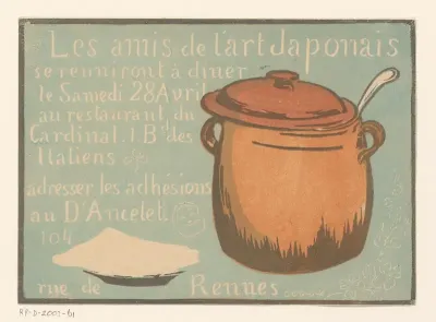 Uitnodiging voor een diner van Les Amis de l'Art Japonais, 28 april 1906