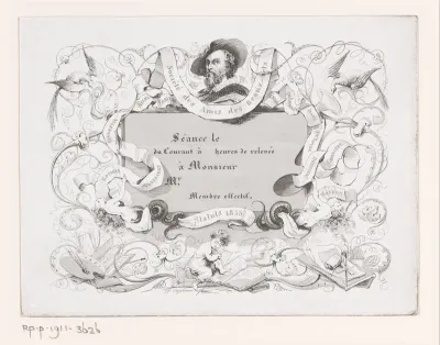 Uitnodigingskaart van de Societé des Amis des Beaux-Arts