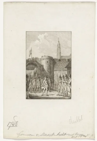 Uittocht van het garnizoen uit Maastricht, 1748