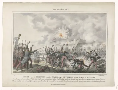 Uitval van de Bezetting van de Citadel van Antwerpen bij de Lunet St. Laurent / (10 December 1832.)