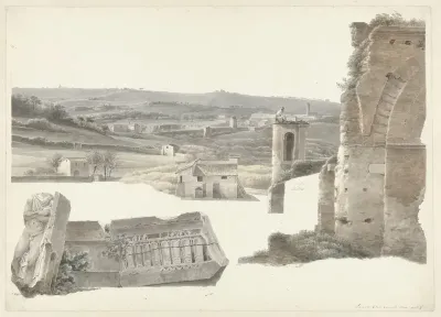Uitzicht van de Villa Mattei (nu Villa Celimontana) in Rome