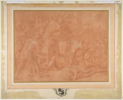 Ulysses and His Companions Fighting the Cicones Before the City of Ismaros, Study for a Destroyed Fresco in the Galerie d'Ulysee, Chateau de Fontainebleau