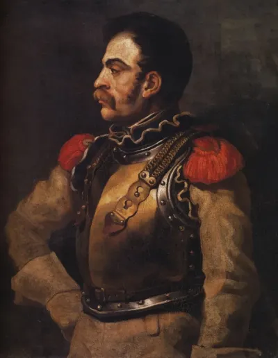Un carabinier, vu à mi-corps