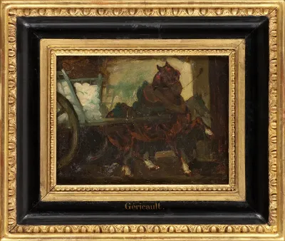 Un cheval attelé à un chariot