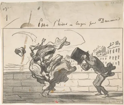Un Coup de Vent non Prédit par Mathieu (de la Drôme), plate 1 from "Croquis d'Hiver"